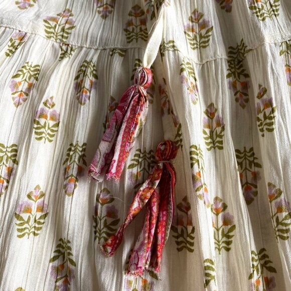 Angie Women's Border Print Dress Size S Boho Western Fairycore Floral - Picture 7 of 12